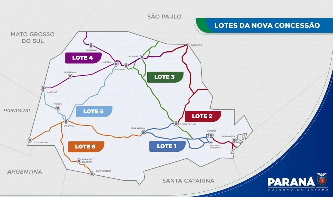 Leilão do Lote 2 da nova concessão rodoviária do Paraná será na próxima semana