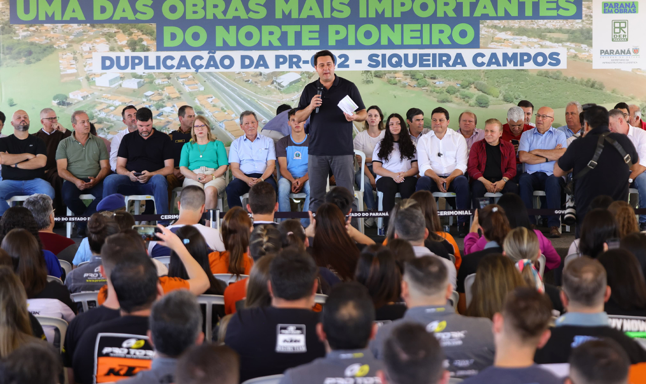 Ratinho Jr. entrega duplicação e trincheiras da PR-092, norte pioneiro
