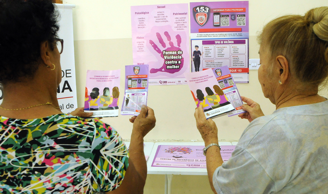 Câmara de Londrina estará na zona sul da cidade na quarta-feira para informar mulheres sobre violência doméstica