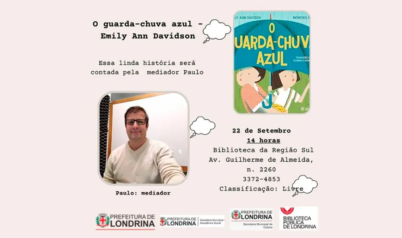 Em Londrina, Biblioteca da região sul terá contação de história nesta sexta-feira