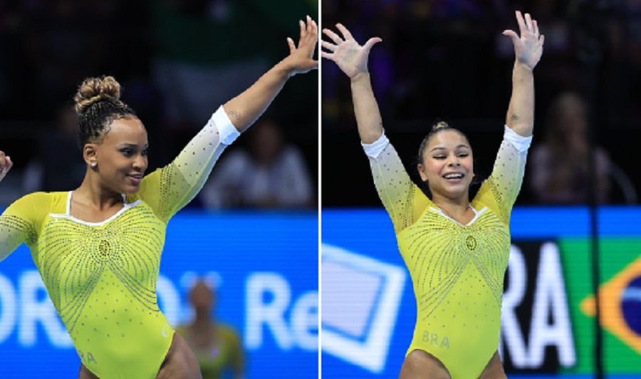 Rebeca Andrade e Flávia Saraiva fazem dobradinha no solo