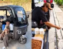 Jovem adapta triciclo para alimentar cães e gatos abandonados nas ruas